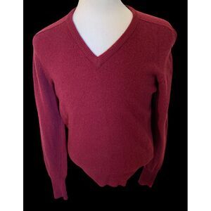 True Vintage Arrow‎ Casual Wear Maroon Red Lambs Wool Long Sleeve Sweater